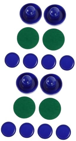 2 Sätze Kugelkopf Hockey Set airhockey Hockey-Ersatzteile Air-Hockey-Spielersatzteile-Set mini air Hockey Netz Tisch-Eishockey Drücker Teil Eishockey Air-Hockey-Pusher Plastik Blue Yardwe