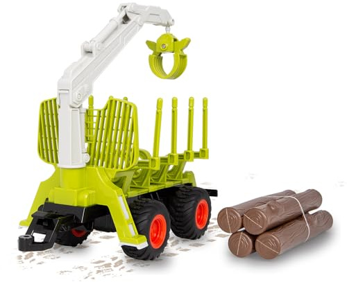 JAMARA 423256 Wooden Back Trolley with Crane Arm 1:24S - Forestry Accessories, Agriculture, Gift for Children, Supplement for 1:24S Models, Attachment, Easy to Attach