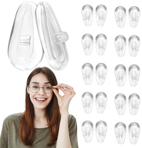 JEYORZY 20 Paires de plaquettes nasales en silicone de qualité supérieure,Design airbag,Iégères et sans pression,Pour lunettes,Iunettes de lecture,Bouchons antidérapants,Accessoires-B
