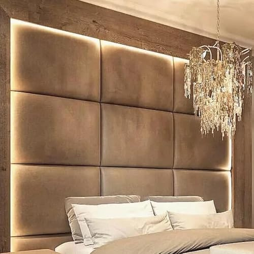Urban Crafts Upholstered Wall Panels Headboard in Plush Velvet Velour - Available in Two Sizes and Six Elegant Colors Modern Headboards and Decorative Wall (Plush Silver, 60cm x 40cm)