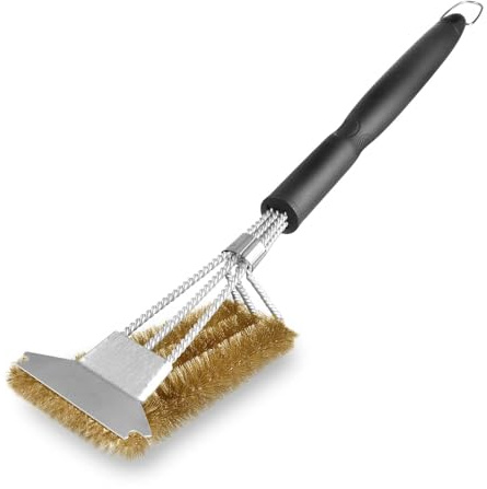 Brass BBQ Brush for Grill Cleaning Brush, Heavy Duty BBQ Scraper, Grill Scraper, Brass Wire Brush with Heat-Resistant Handle Accessories Grill Cleaner Tools Barbecue Brushes for Kitchen Outdoor Party