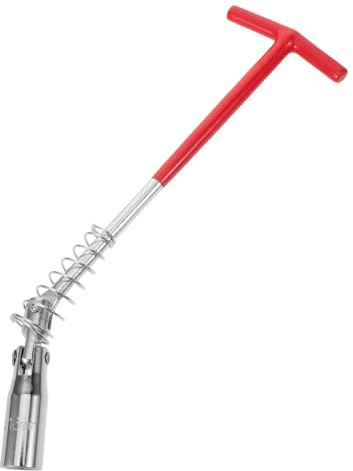 Amosfun Llave de Bujias 14mm Giratoria y Ajustable para Coche, Herramienta de Reparación de Automóviles de Acero, Desmontaje de Bujías