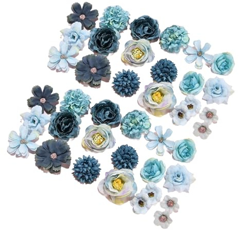 Conjunto de 40 flores artificiales de peonía de dalia de seda para centros de mesa