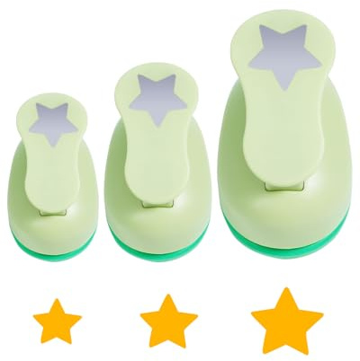 UCEC 3er Motivstanzer Sterne Set – für Basteln, Scrapbooking & Karten | Stern Stanzer, 25/15/10 mm, Sternstanzer, Stern Motivstanzer für DIY Deko, Geschenkanhänger & Kinderprojekte