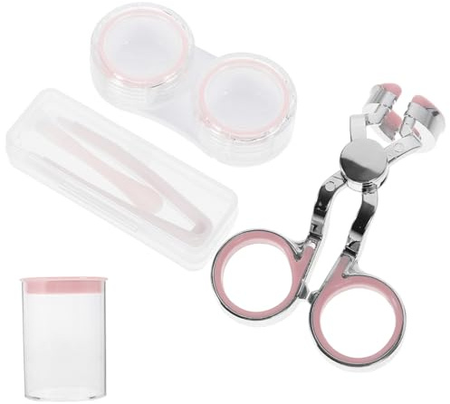 DECORNIJIA Kit Applicateurs Lentilles de Contact Rose Ventouse et Pince pour Retirer et Insérer Lentilles Souples Outil Compact de Voyage Sûr et Pratique