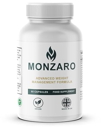MONZARO Advanced Weight Management Formula – 60 Capsules – Premium Natural Fat Burner & Metabolism Booster – Appetite Suppressant & Energy Support – UK Made Food Supplement