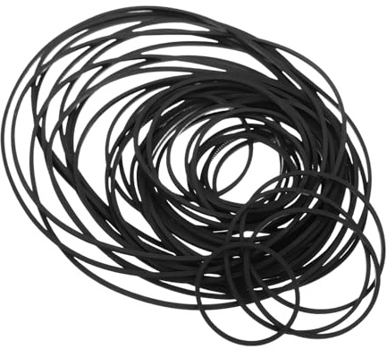 Mikinona 50pcs Assorted Rubber Cassette Belts for Recorder Repair Flat Replacement Tape Recorder Belts Compatible with Dvd CD Vcr Drives Easy Installation for Old Tape Machines