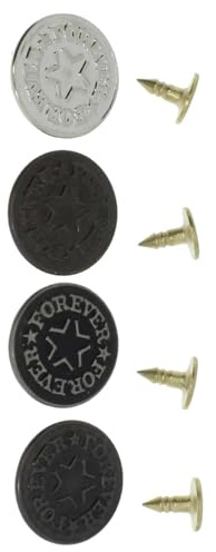 Jeansknöpfe Patentknöpfe Ersatz Knöpfe Jeans Hosen Druckknöpfe Nieten 17mm (Sortiert, 10 Stück)