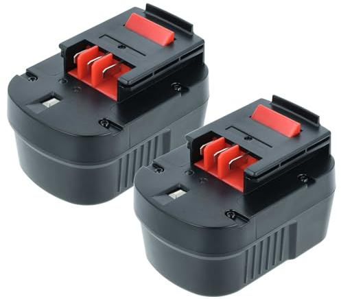 vhbw 2x Battery Replacement for Black & Decker A12, A12-XJ, A12EX, A1712, A1712, BD1204L, A12E for Power Tools (2000 mAh, NiMH, 12 V)