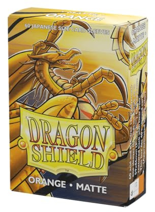 Dragon Shield | Japanese Size Card Matte Sleeves | 60 CT - Smooth & Tough Premium TCG Sleeves - Compatible with Yu-Gi-Oh, Naruto, Cardfight & Vanguard | Orange