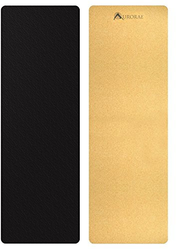 Aurorae Alfombrilla de yoga PRO de corcho natural de goma de 73 pulgadas x 24 1/2 pulgadas x 5 mm de grosor.