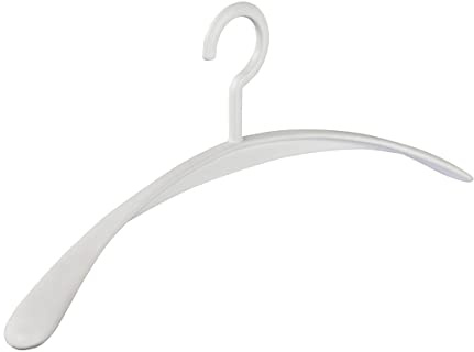 6 Stück Kleiderbügel Garderobenbügel Wing weiß - 45 cm breit - breite Schulterauflagen - Kuststoffkleiderbügel - körpergeformt