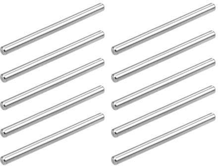 sourcing map 10Pcs 3mm x 40mm Dowel Pin 304 Stainless Steel Pegs Support Shelves Silver Tone