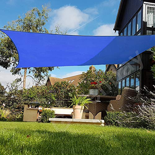 Green Bay Sun Shade Sail Outdoor Garden Patio Party Sunscreen Awning Canopy 98% UV Block Square Blue With Free Rope(4x4m)