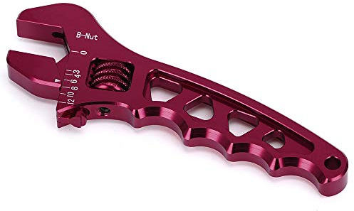 PTNHZ Chiave inglese regolabile in alluminio leggero AN3-AN12 per tubo flessibile (rosso)