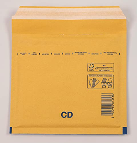 Luftpolsterumschlag Luftpolstertasche Versandtasche CD 200x175 mm braun (50)