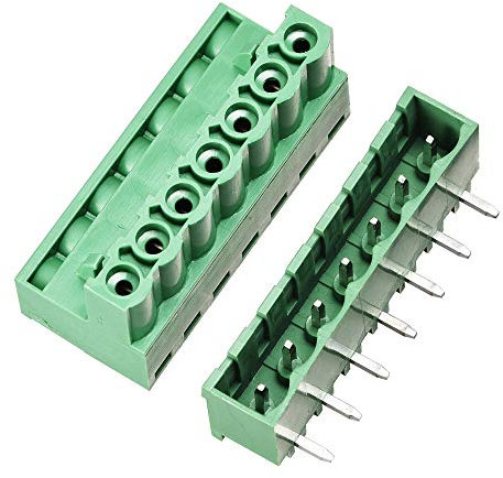 sourcing map 10STK 7 Poliger 5,08 mm Abstand rechtwinklige Leiter Platten Schraube Anschlussblock