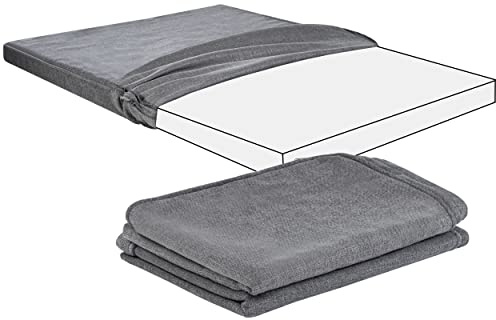ONVAYA® Hundekissen Ersatzbezug | Hundebett Wechselbezug | hygienisch | Bezug auf 95 Grad waschbar | strapazierfähiges Material | Größe S | Grau