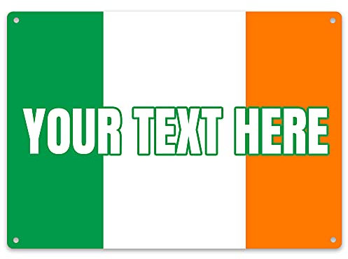 Garden & Outdoor Custom Text Ireland Flag Bar Sign - Personalised Country Glasgow Football Summer 2021 Rugby Patriot Gifts For Him - Unique European Bar Plaque - Home Bar Accessories, Small