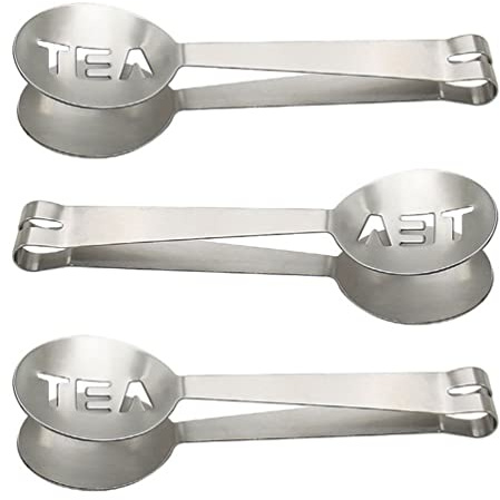 3 Pcs Stainless Steel Tea Bag Tongs Tea Bag Squeezer for Sugar Candy Ice