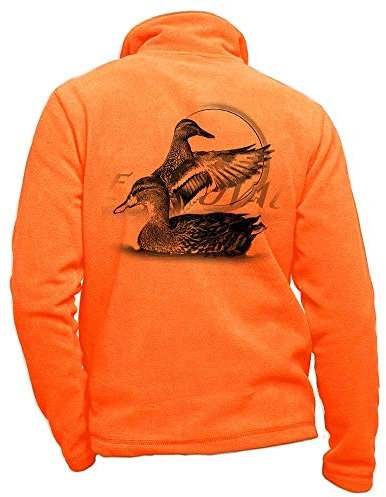 Personalisierte Enten-Orange-Fleece-Jagdjacke - Jagdbekleidung Größe M