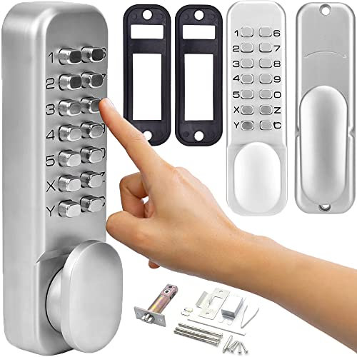 Retoo Cerradura de código mecánica, sin llave con código numérico, cerradura de código sin llave con código de apertura, banco, combinación de código de bloqueo