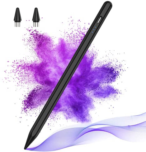 Stylus Pen for Android Touch Screens,Stylus Pencil for Tablet,Stylus Compatible Samsung/HuaWei/Tablet/Phone,Capacitive Pen with 2 Replacement Tips,Black