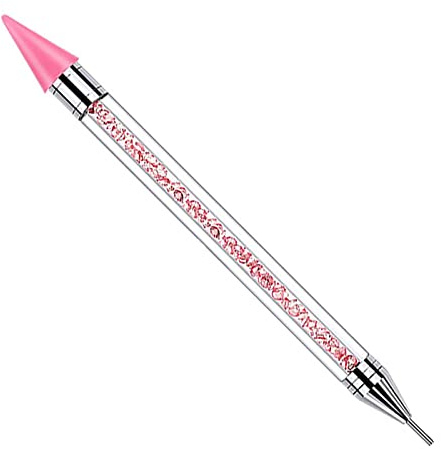 1 Pezzi Penne per Nail Art,Penna per Strass Nails | Doppia Testa Penne per Nail Art,Nail Art a Doppia Estremità,per Nail Art DIY Decorazione Strumento(Rosso rosa)