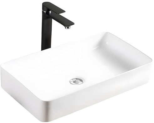 Rea - Lavabo Da Appoggio Denis Lavandino Bagno 615 X 350 X 110 mm Ceramica (Bianco)