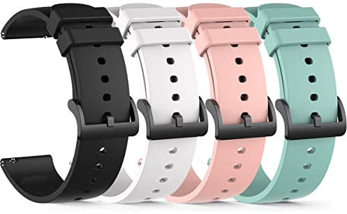 RuenTech 22mm weiches Silikonarmband Kompatibel für Tuyoma Smartwatch Damen Armband für Tuyoma LW36 1,3 zoll ersatzarmband，4er Pack B