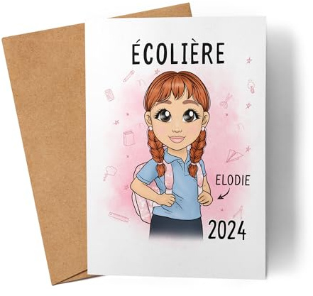 Kiddle-Design Einschulungskarte Schulkind 2023 Personalisierte Karte zur Einschulung Jungs Erster Schultag Geschenkidee Glückwunschkarte