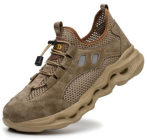 ENEN Zapatos de Seguridad para Hombre Mujer Anti-Piercing Antideslizante Ligero Zapatillas Trabajo Comodo Calzado de Seguridad con Punta de Acero Botas de Seguridad Transpirables