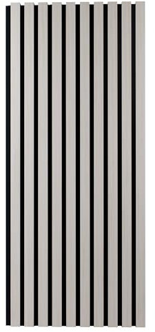 PROVISTON Panneaux muraux acoustiques 3D - 1200 x 600 x 18 mm - Lamelles en bois MDF plaqué - Couleur chêne clair - Fond en feutre comme matériau de support