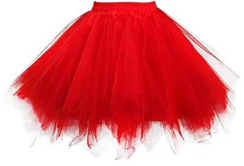 Tütü Rock Kurz Ballett Tüllrock Unterrock Petticoat für Damen Karneval Party Kostüm Halloween