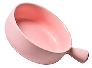 COLLBATH Piatto Da Forno Ceramica Con Manico Vassoio Per Dolci e Insalate Resistente Alle Alte Temperature Per Cucina Casalinga e Pasticcerie Rosa