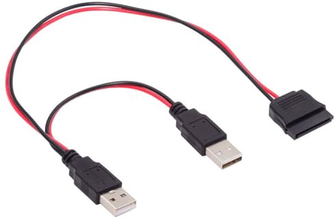 CY DC 5V USB Dual auf SATA 15Pin Stromkabel für 2,5 Zoll SATA HDD SSD Disk Driver 5V 2A Max