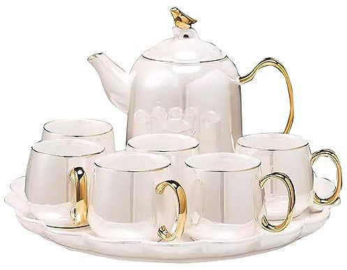 XaEjNzwDT Tetera marroqui teteras para te Juego de te Juego de té Europeo, Tetera de Agua nórdica de cerámica para el hogar(Color:C,Size:)