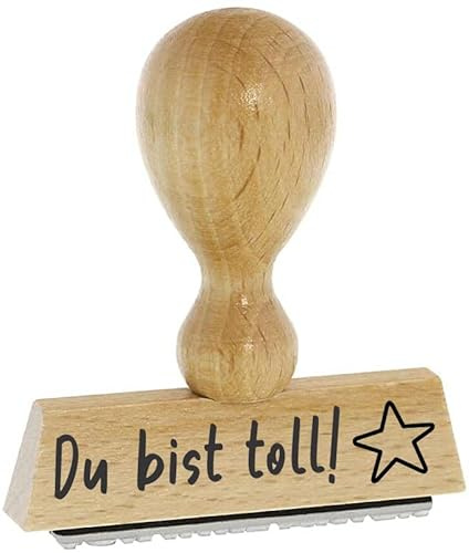 Sprüche-Stempel –Du bist toll - von Kaufhaus 2010 aus Holz & Gummi, zum Bestempeln von Schriftstücken aller Art, Gruß- und Glückwunschkarten, Textilien und vieles mehr.