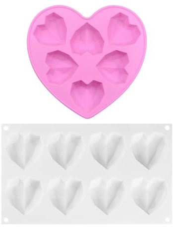 2 Uds Moldes En Forma De Corazón, Moldes De Silicona Para Pasteles Y Postres, Utensilios De Cocina Para Hornear, Jabón De Gelatina Diy