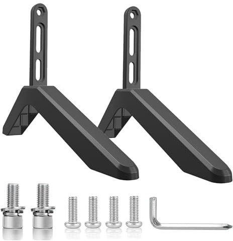 teasteam Universal TV Stand Replacement TV Stand Legs Plastic TV Base Pedestal Feet with Screws Table Top TVStand Base Legs for Most 32-65”LCD LED Plasma Flat Screen TV Compatible with TCL Sony Xiaomi