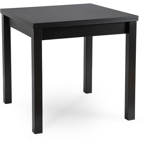 MEBEL ELITE - Küchentisch 80x80 / 160x80 [cm] - Esstisch aus Holz ausziehbar - Esszimmertisch quadratisch - Ausziehbarer Holztisch aus MDF-Platte - Esstisch im Loft - Schwarz