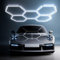 Plafoniera LED esagonale,5 Hexs Illuminazione per garage Illuminazione per officina LED, luci tubolari collegabili 6500K per salone auto, autolavaggio, officina, magazzino, seminterrato, esposizione