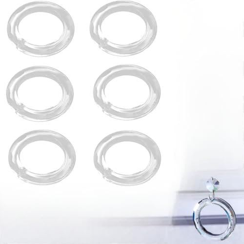 Roman Blind Rings Set, 60 PCS Transparent Plastic O-Rings for Curtains, Roman Blind Clips, Curtain Hooks, and Curtain Hoops for Roman Shades