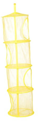 Warmhm 3 Stck. Faltbarer Hänge korb kleiderständer ablagekörbe kleiderbügeln nischenwäschekorb hanger Zubehör ausgestopft hängender Trockenkorb Korb für schmutzige Wäsche Polyester Yellow