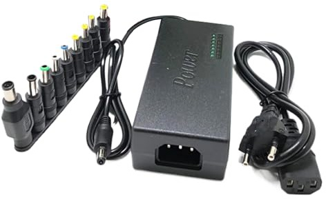 Kit adattatore per computer portatile, set di ricarica multiporta, adattatore di tensione regolabile portatile, per computer portatile, dispositivi ultrabook, uso domestico, ufficio, viaggio