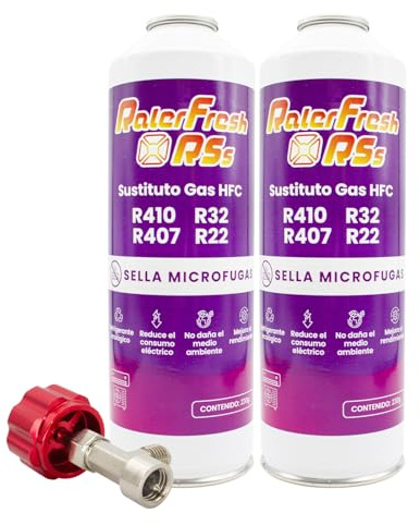 Gaz réfrigérant organique pour climatisation type Split Ralerfresh RS équivalent à 950 g, remplacement des gaz R410, R32, R407 et R22 (2 Bouteilles 230g + clé)