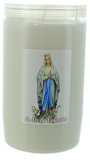 Candela devozionale 3 giorni Notre Dame de Lourdes - Candela cristiana - Culto cristiano in cera vegetale