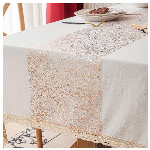 Hrlace 1 Rolle Tischläufer Glänzend Tischband Goldfolie Tischdeko Polyester-Tischläufer Hochzeit Deko Tischdecke Dekostoff für Ostern Geburtstage Hochzeit Valentinstag Party Deko Roségold 28x1000 cm