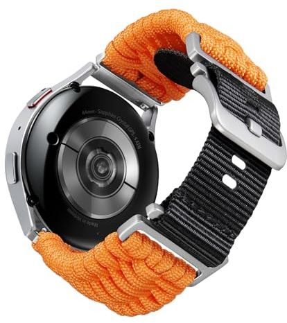 BINLUN Geflochtene Paracord Uhrenarmband Schnellverschluss 18mm 20mm 22mm Militär Nylon Smartwatch Ersatzarmband Kompatibel mit Samsung Galaxy/Kompatibel mit Garmin/Passend für Amazfit Armband