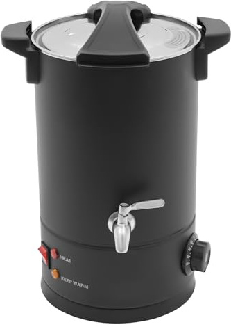Wiyuer Kit per la produzione di candele, 8 l, grande vasetto per sciogliere la cera, con rubinetto da 30-110 °C, controllo della temperatura per cera di soia fai da te, base di sapone